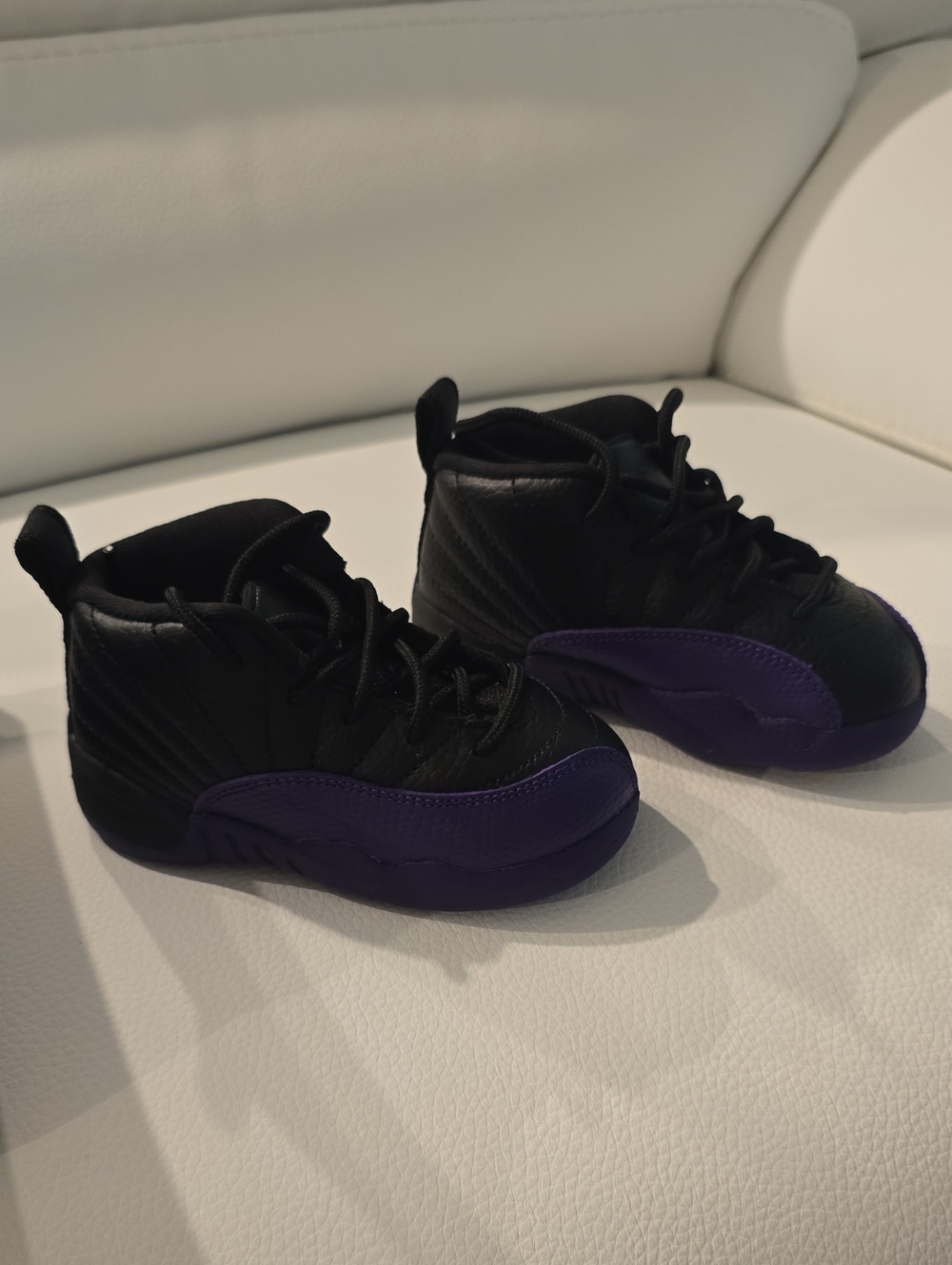 Nike Kids Black and Purple High-Top Sneakers